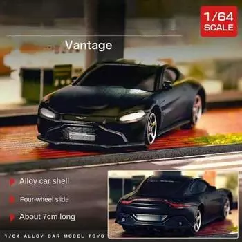 1:64 Черная литая металлическая модель автомобиля Vantage Racing Racing BN