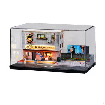 1/64 Diecast Car Display Case Japanese Street Diorama with LED Wheels