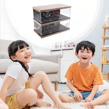 1/64 Diecast Car Display Case Scenery Diorama Parking Lot Stand Protection with 2 Layer