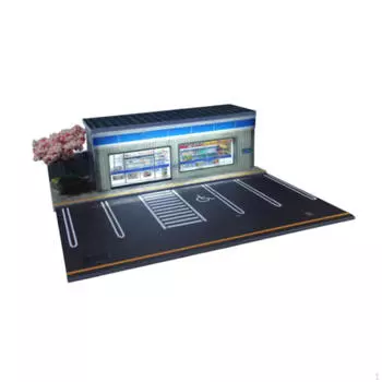 1:64 Диорама парковочной зоны с подсветкой для литых автомобилей B