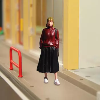 1/64 Фигурка человека Уличная Мини Архитектурная Фигурка для Макет Железной Дороги Рабочий стол Woman in sweater