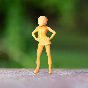 1/64 Фигурки художника Раскрашенные крошечные игрушки для людей Фигурки из смолы Миниатюрная сцена Girl