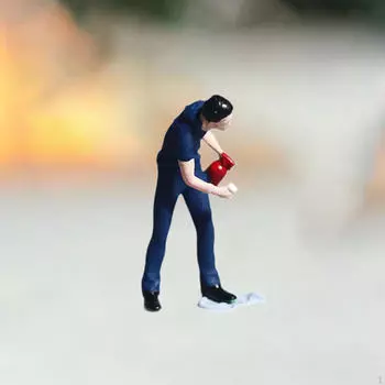 1/64 Фигурки Модель Ручная роспись Фигурка Коллекция Макет Украшения Фотография Смола Креатив Blue suit men