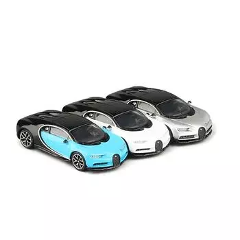 1/64 масштаб Bugatti Chiron литая под давлением модель игрушки суперкар автомобиль для мальчиков образовательная коллекция подарки 1/64-Size:7.3*3.3*1.7cm белый/чёрный