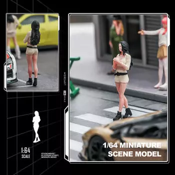 1/64 масштаб вьющиеся волосы девушка модель люди фигурка макет коллекционный персонаж для рабочего стола