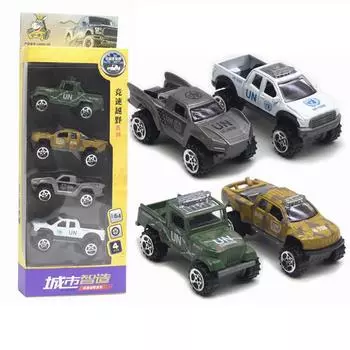 1/64 масштабная игрушка-пикап, 4 шт., модель внедорожника, сплав, реалистичная гоночная игрушка-пикап для комплектов моделей автомобилей 1/64-Size:7.5-8.5cm,4Pcs