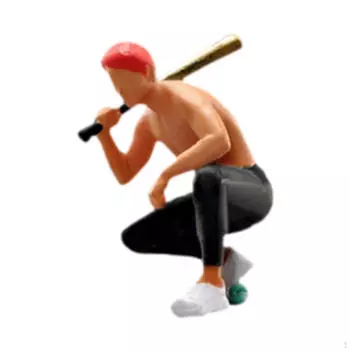 1/64 Миниатюрная фигурка крошечных людей Фигурка окрашенная 1:64 масштаб модный рыжий бейсболист мужчина для модели