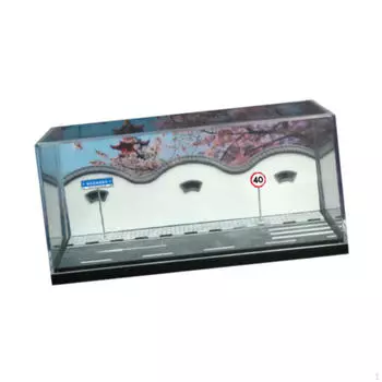 1/64 Модель автомобиля Сцена Диорама с ящиком для хранения Подарочные поделки Игрушка DIY Парковый фон