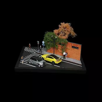1:64 Model Car Parking Scene,Sand Table Scene,DIY Collection Scenery,Street Backdrop for