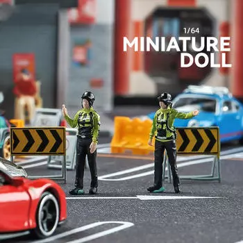 1/64 Модель полиции Миниатюрные сцены Реквизит для фильмов Диорама Декорации Ландшафтный декор Макет Раскрашенный вручную Stop gesture