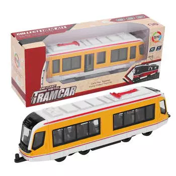 1/64 модель железнодорожного вагона из сплава, детская игрушечная поезда, украшения, модель автомобиля с откатом, игрушка для мальчика 1/64-Size:20*5*4cm жёлтый