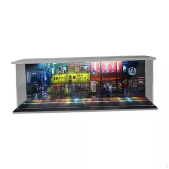 1:64 парковочных светодиодных витрин, коллекционная акриловая сцена для автомобиля, игрушечная литая машинка для Japanese City