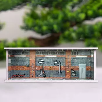 1/64 Парковочный стенд-витрина для литой модели автомобиля, игрушечные украшения, коллекционные предметы dilapidated factory