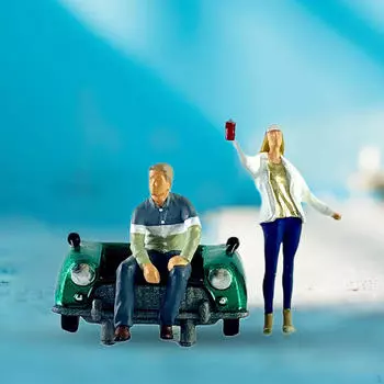 1/64 масштаб Миниатюрная шляпа Девочка Игрушечный набор Модный настольный орнамент Раскрашенные фигурки Мужская Женская модель