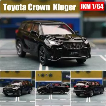1/64 TOYOTA Crown Kluger Hybrid Миниатюрная модель JKM Premium SUV Игрушечная машинка Свободные колеса Литой сплав Коллекция Подарочный подарок