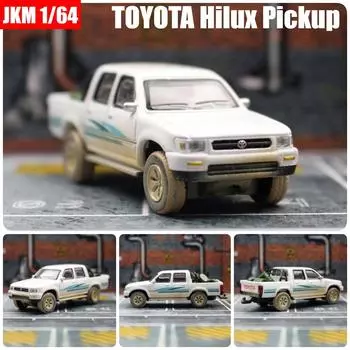 1/64 TOYOTA Hilux Pickup Truck Миниатюрная игрушечная машинка Премиум-модель Free Wheels Литой металлический сплав Коллекция Подарочный подарок