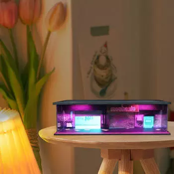 1:64 Витрина для парковки Витрина Коллекция Фон Освещенная Игрушка Сцена Транспортного Средства Со Светодиодом для