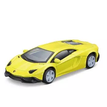 1:64 Желтый Aventador 50-я гоночная спортивная модель литого под давлением металлического автомобиля