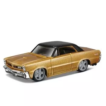 1:64-Золотая модель Pontiac GTO Racing Sports 1965 года, литая под давлением металлическая модель