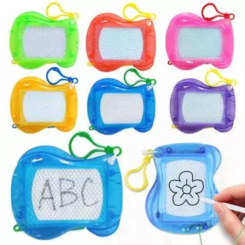 1/6/12 шт. Мини-магнитная доска для рисования с зажимом для брелка, ручка, детский стираемый блокнот для письма и рисования, обучающий планшет для рисования, игрушка для мальчиков и девочек, подарки D