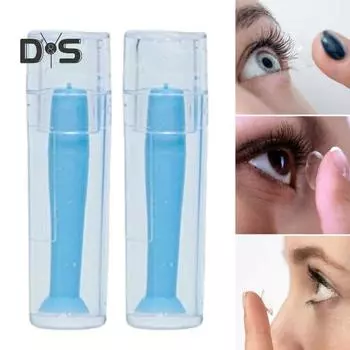 1/6/12 шт. плунжер для контактных линз, достаточное количество, простой инструмент для удаления контактных линз с сильной силой всасывания, прозрачный синий силиконовый инструмент для снятия линз, безопасный 1pc
