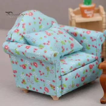 1/6 1/12 Кукольный дом, мебель, модель дивана с подушкой, фигурка дивана, королевский стиль, хорошая детализация, микромасштабная сцена, реквизит для фотосессии, миниатюрный кукольный домик Single