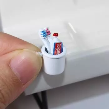 1/6 1/12 кукольный домик, миниатюрная мини-чашка, зубная паста, зубная щетка для Ob11 Blyth S Pullip, кукольный дом, мебель, аксессуары, игрушки розовый