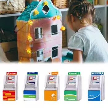 1/6 1/12 мини-банкомат, игрушечная модель кукольного домика, реалистичный миниатюрный банкомат, кукольные домики, декоративные украшения, фигурка, реквизит для фото, микропейзажный декор Random Style