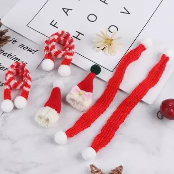 1:6 1:12 Миниатюрный кукольный домик Рождественская шапка шарф кукольный домик аксессуары рождественский подарок