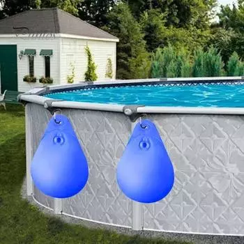 1/6/8/12/16 шт. утяжелители для покрытия бассейна с крючками, сумка для подвешивания покрытия бассейна, антифриз, зимний брезент для бассейна, мешок для воды для надземного бассейна 1pc темно-синий