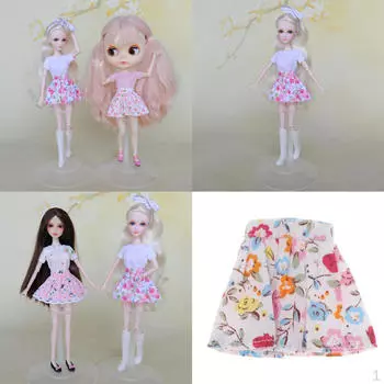 1/6 Девочка Кукла Плиссированная Юбка Одежда Подарки Ручной Работы Аксессуары B
