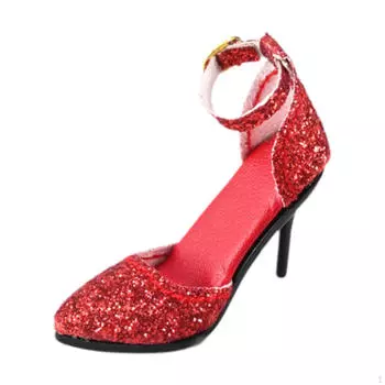 1/6 фигурка босоножки на высоком каблуке кукла каблуки модель ролевые игры игрушка сцена фото реквизит костюм для красный