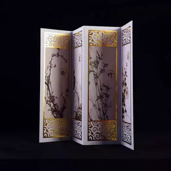 1/6 имитационная складная ширма модель китайского стильного разделения комнаты для 12-дюймовой фигурки