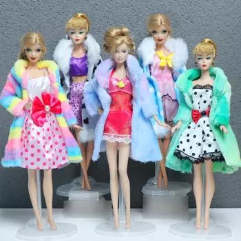 1/6 кукольное пальто с модной одеждой, платье, повседневная зимняя одежда для кукол Барби, игрушка для девочек 30 см, аксессуары для кукольного домика(НЕТ КУКЛ)