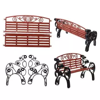 1:6 кукольных миниатюрных парковых скамеек, откидывающихся кресел, шезлонгов, мини-кресел, модель двухместного садового декора, игрушечных кукольных домиков, аксессуаров