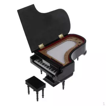 1/6 кукольный домик миниатюрное деревянное пианино с подставкой модель волшебный сад и украшение дома чёрный