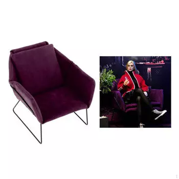 1/6 Кукольный Домик Миниатюрный Подлокотник Диван Бархатная Ткань Кресло Мебель Декор Для Фигурки