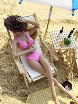 1:6 кукольный домик миниатюрный стул складной шезлонг шезлонг модель мебельный декор игрушка кукольный дом аксессуары one size