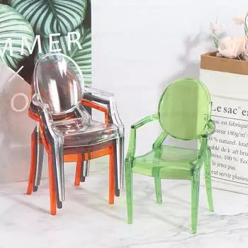 1/6 кукольный домик, миниатюрный стул, модель мебели, игрушки для украшения кукольного дома оранжевый