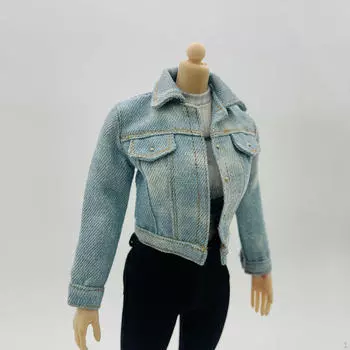 1/6 куртка для куклы, наряд, мини-костюм для ролевых игр для детей, одежда для 12-дюймовых фигурок светло-синий