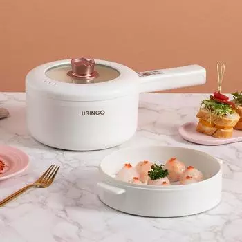 1,6 л электрическая кастрюля для готовки портативная кастрюля мультиварка рисоварка керамическая подставка электрическая сковорода жареная с пароваркой 220 В EU