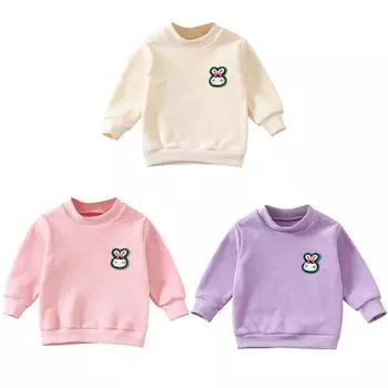 1-6 лет Дети Девочки Круглый вырез свитер пуловер Топ 110 бежевый