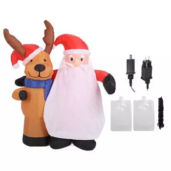 1,6 м надувной рождественский старик и олень модель надувной Санта и олень светодиодные фонари на открытом воздухе Inflata US Plug 100120V