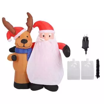 1,6 м надувные рождественские старики и модель оленя надувные Санта и олени светодиодные фонари на открытом воздухе