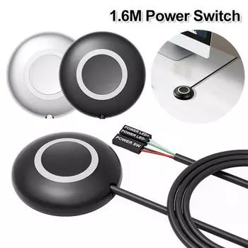 1,6 м Настольный компьютер, выключатель питания из алюминиевого сплава, блок питания для ПК, переключатель включения/выключения, материнская плата компьютера, внешнее питание