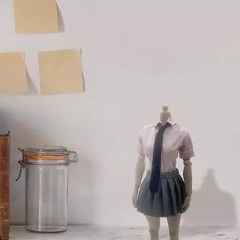 1/6 масштаб женские фигурки рубашка и юбка орнамент элегантное платье одежда галстук кукольный домик кукла розовый