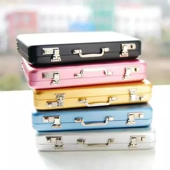 1:6 милый мини-кукольный домик миниатюрный переносной чемодан Breifcase для 1/6 Blyth BJD мини-кукла игрушечные аксессуары 95mm X 65mm серебряный