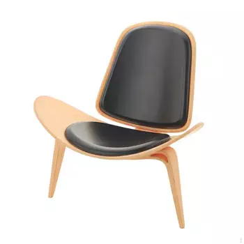 1/6 Миниатюрная мебель Ракушечный стул, Моделирование, DIY аксессуары, Деревянный чёрный