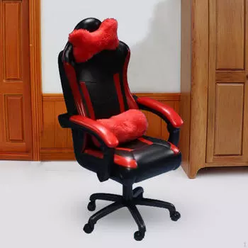 1/6 миниатюрное игровое кресло, украшение для ролевых игр, аксессуар, мебель, кукольный домик чёрный