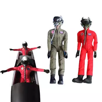 1/6 Model Pilot with Movable Joints RC Airplane Pilot Figure Model красный